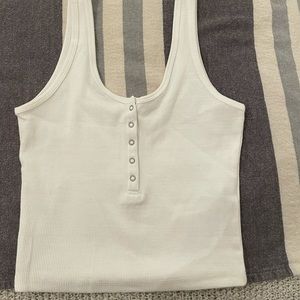 NEW SET OF 2 abercrombie white ribbed tank tops, small